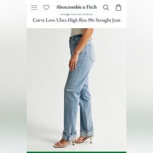 Abercrombie & Fitch Light Blue High Rise 90s Straight Jeans